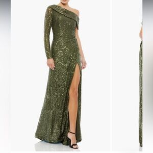 Sequined Drop Shoulder Faux Wrap Gown
Mac Duggal